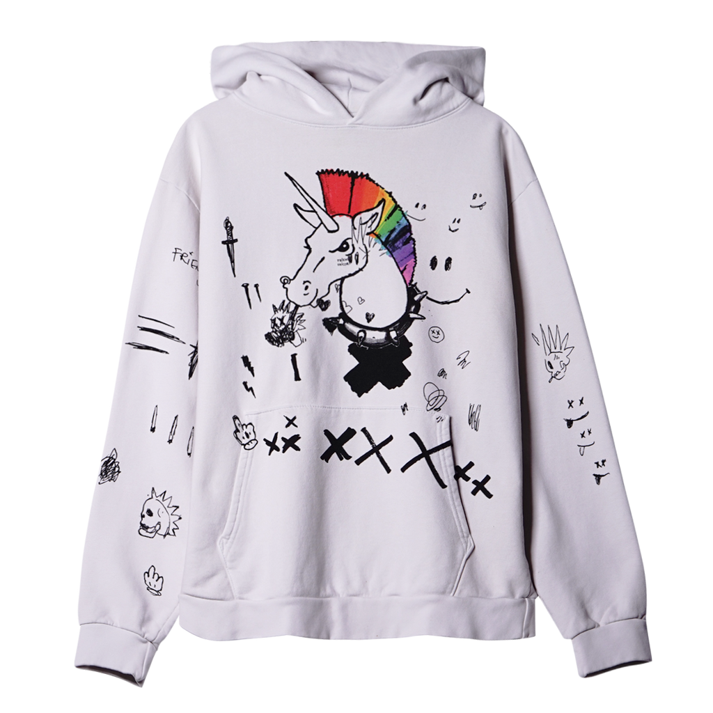 Cement Punk Unicorn Hoodie Friendly Unicorn