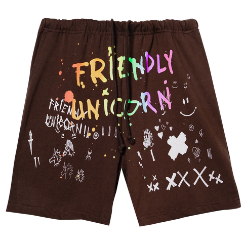 Brown Punk Unicorn Shorts